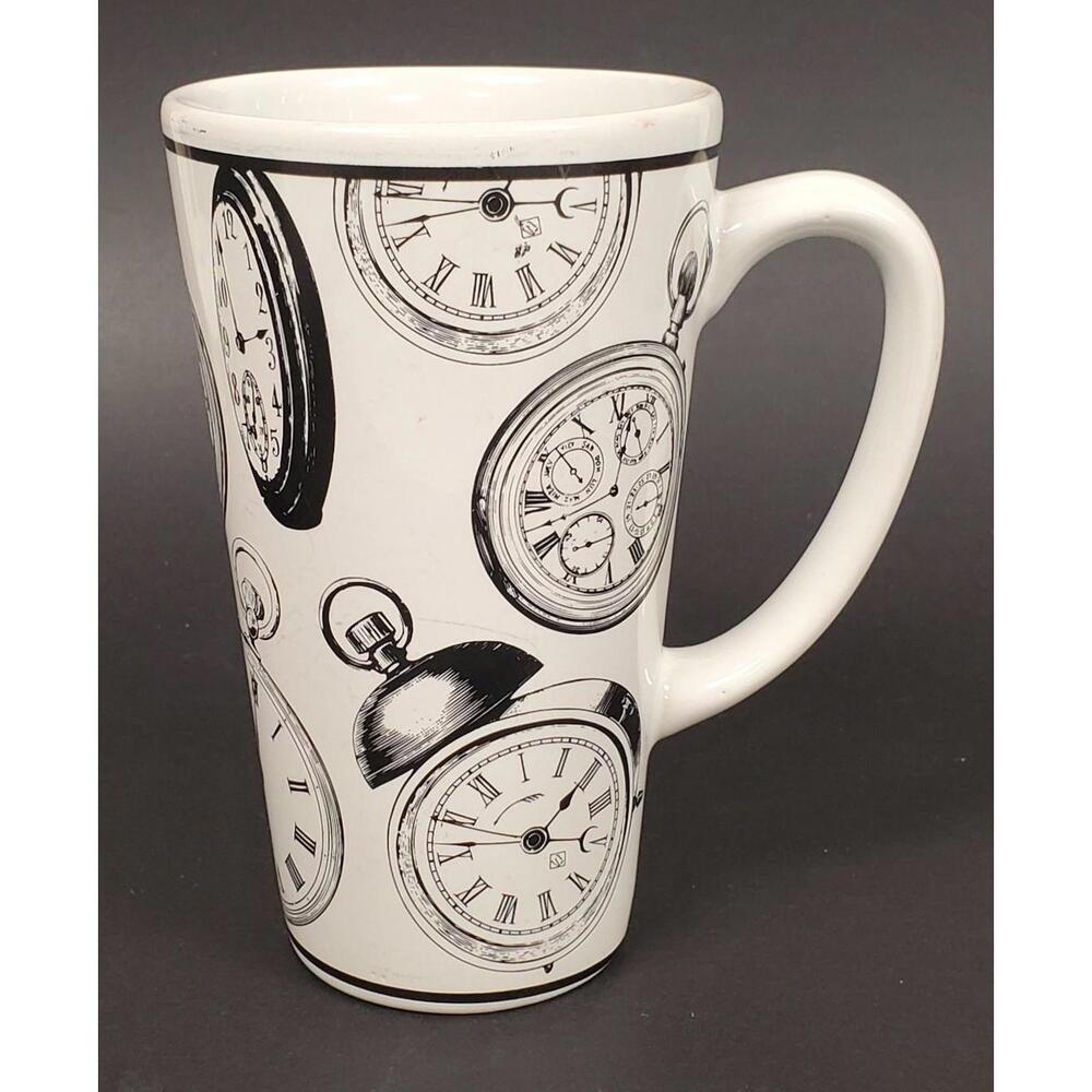 Tall Pocket Watch Clock Face Mug - Riviera Van Beers by Signature Stoneware